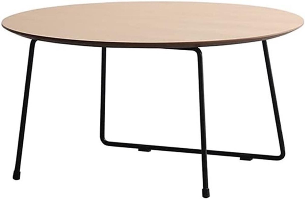 Ronde salontafel - Bijzettafel Keukentafel - Opbergen en decoreren - Stevig ijzeren frame - 80 x 40 cm - Houtkleur