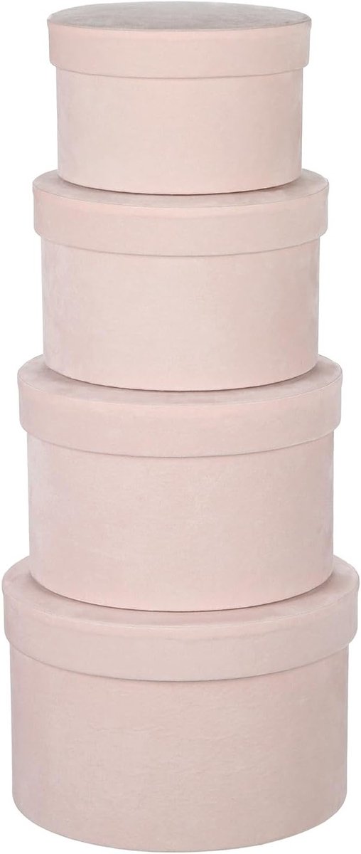 Set van 4 Fluwelen Cadeauboxen met Deksel - Opbergdozen voor Sieraden, Verjaardagscadeaus en Moederdaggeschenken