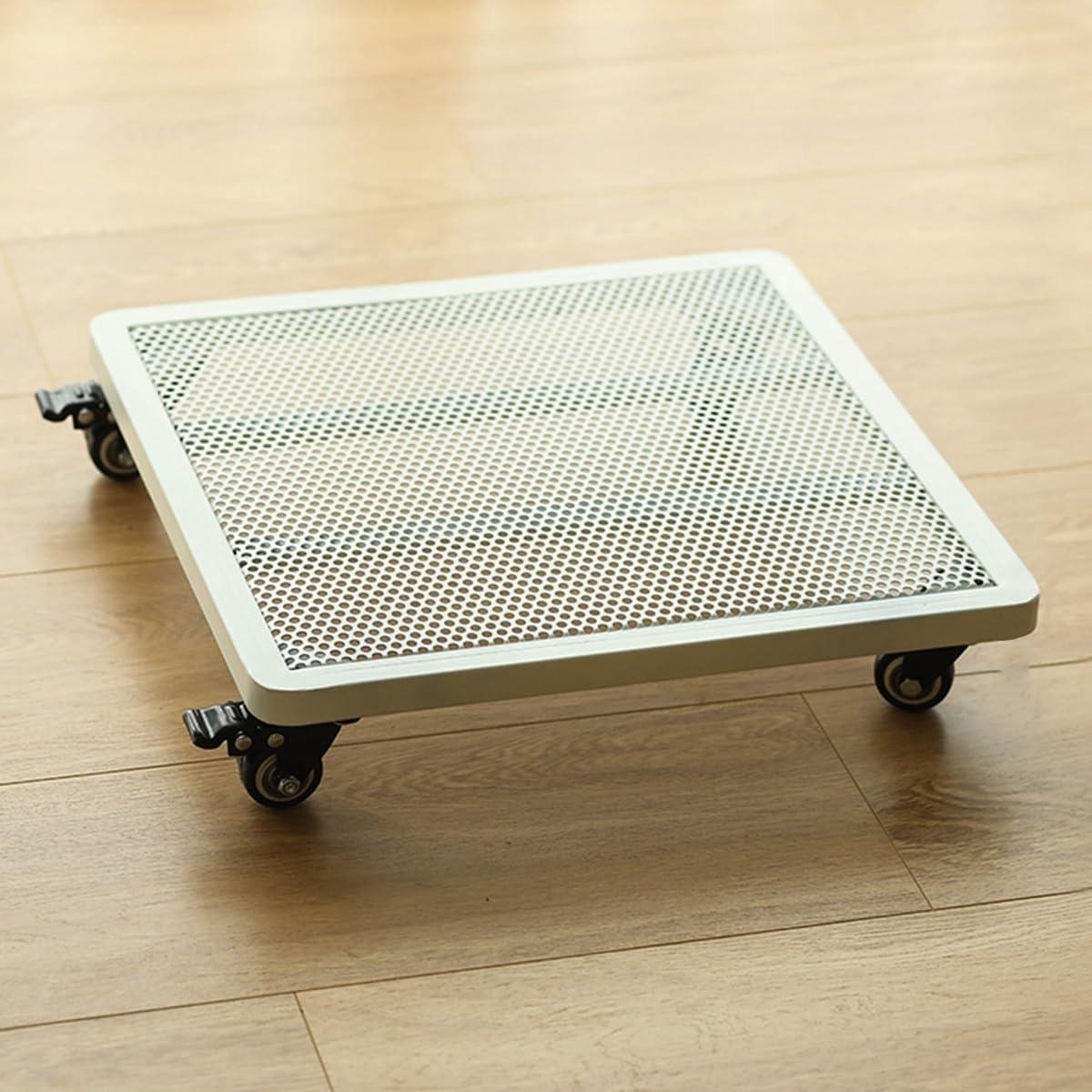 Plantenroller met Wielen - Mobiele Plantenstandaard - Planten Verplaatsen - 360 Graden Zwenkwielen - 50 cm - Wit