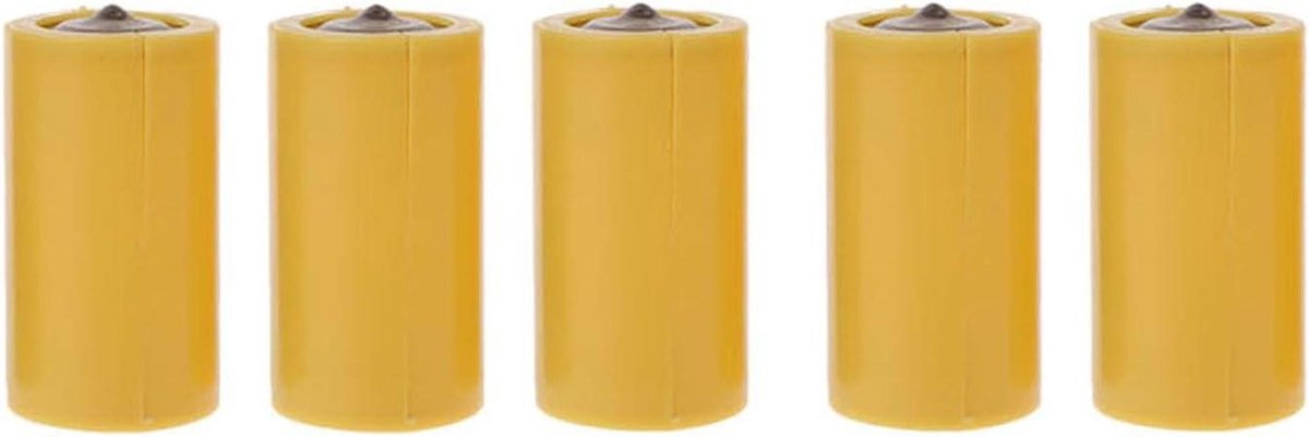 Valse Batterij - Dummy C Batterij - Stroom Adapter - Afneembare Houder - 5 Stuks - Geel