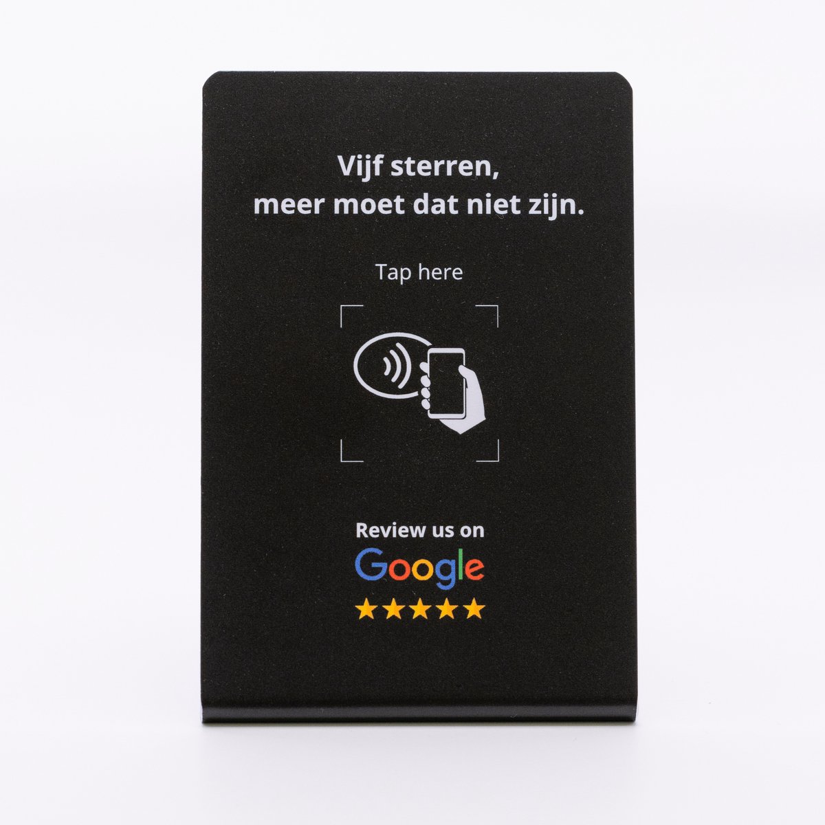 Happy Cards Black Edition - Google Review Kaart - NFC Review Tool - Quote ‘Vijf sterren, meer moet dat niet zijn.’