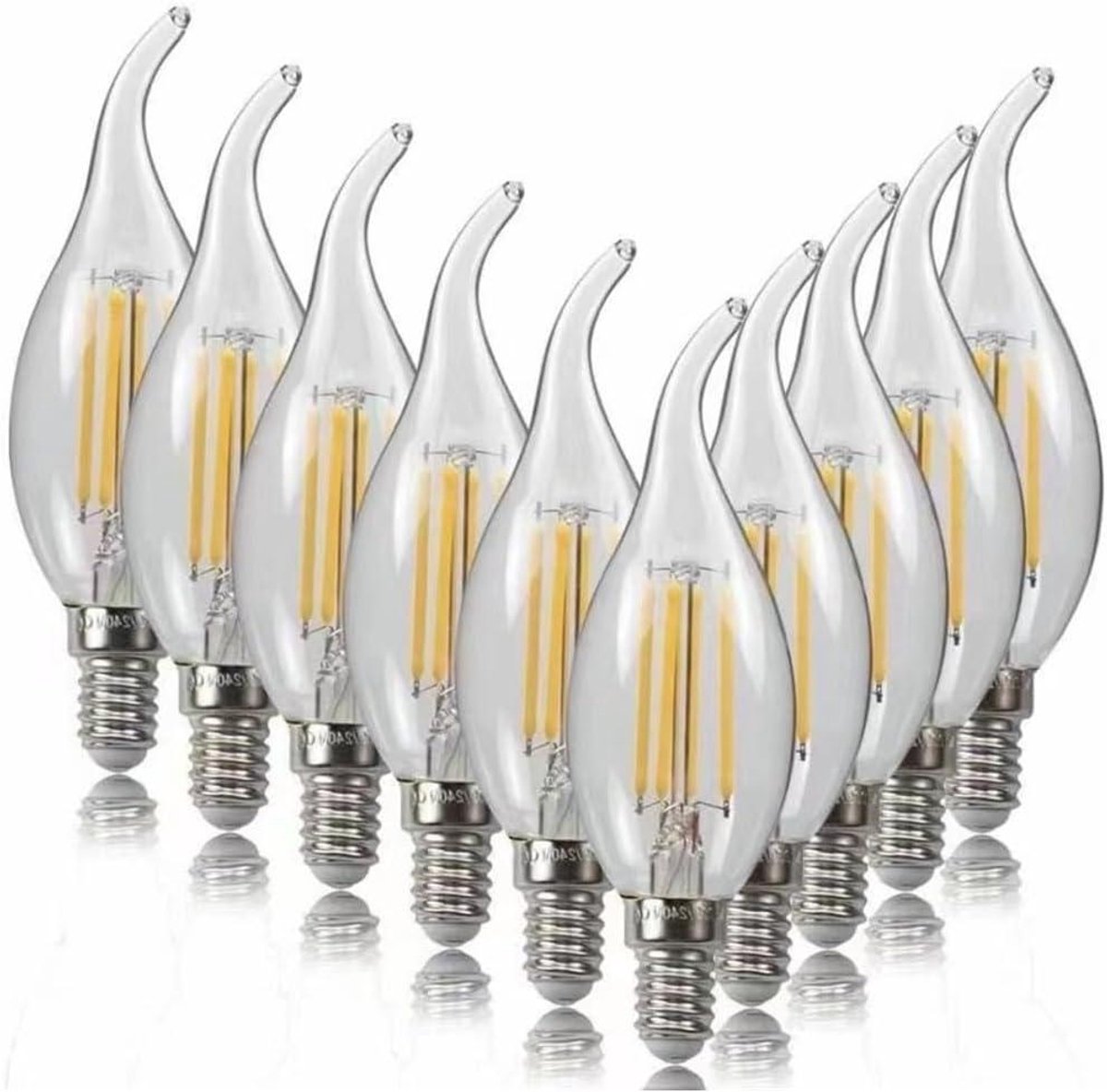 LED Gloeilampen - Kaarslampen Dimbare Lampen - Decoratieve Verlichting - Energiebesparend Tot 90% - E14/E12 Basis - Warm Wit