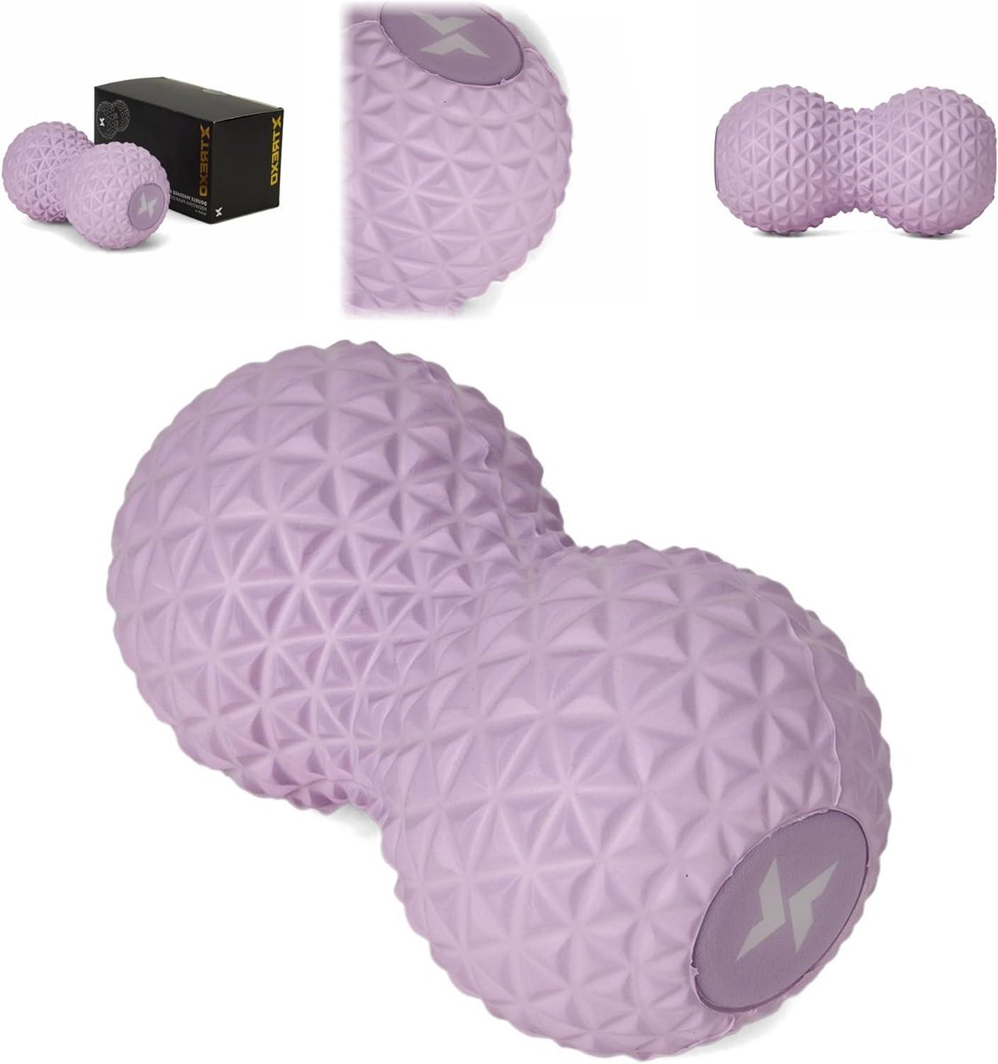 Dubbele Massagebal - Duoball Triggerpointbal - Spierontspanning Herstel - Antislip EVA Materiaal - 16 x 9 x 9 cm - Paars
