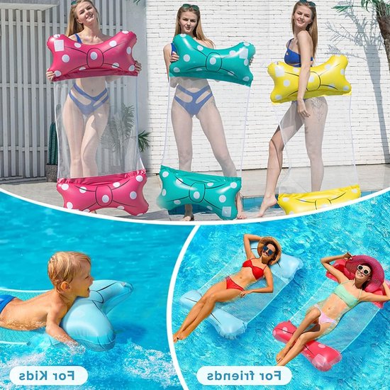 Opblaasbare Zwembad Lounge, 4-in-1 Water Hammock en Luchtmatras voor Volwassenen en Kinderen, Perfect voor Zomerplezier en Ontspanning in het Zwembad — afbeelding 4