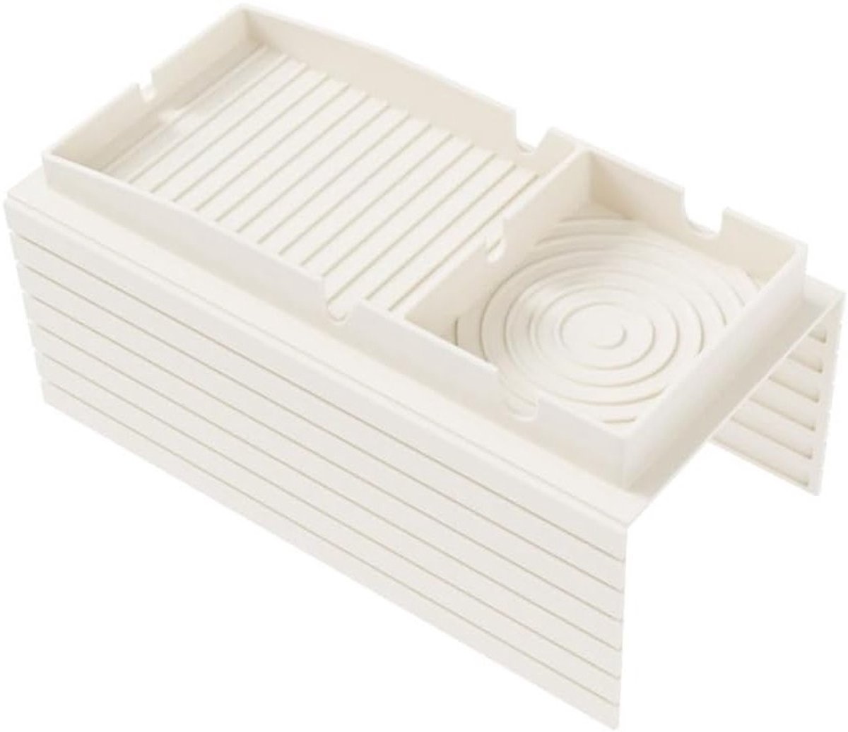 Praktische Armleuning Organizer met Drinkhouder en Ruimte voor Afstandsbediening en Telefoon (Wit)