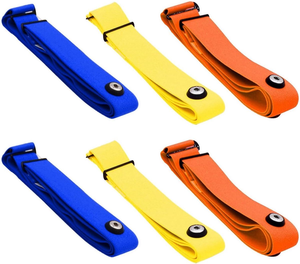 Borstband Elastische Band - Hartslagband Verstelbaar - Sporten Meten - Zachte Gevoelige Stoffen - 98cm Lengte - Oranje Geel Blauw