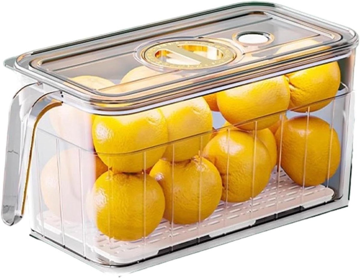 Fruitbewaardoos Koelkast - Groente Container - Voedsel Vers Houden - Met Tijdsindicator - 293x134x135 cm - Groen