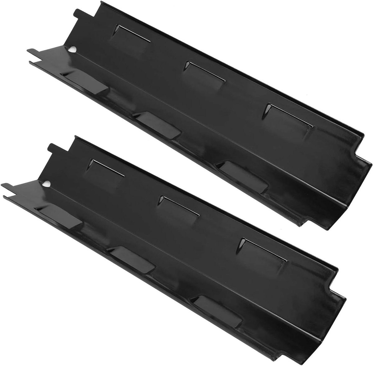 Grill Hitteplaat - BBQ Warmteplaat Reserveonderdeel - Barbecue Beschermen - Roestvrij Staal - 371 x 108 mm - Zwart