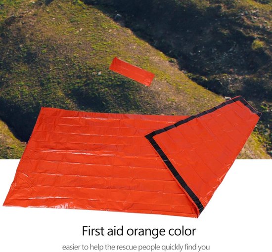 Nood Slaapzak - Survival Slaapzak Thermische Zak - Outdoor Overleving - Waterdicht en Koudebestendig - 200 x 90 cm - Oranje — afbeelding 3