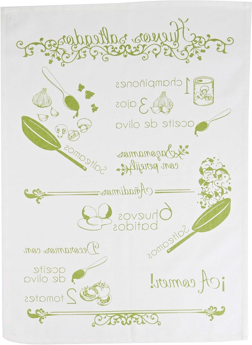 Keukendoek - Theedoek Vaatdoek - Keuken Schoonmaken - Bedrukte Eieren - 1 Kilogram - Groen
