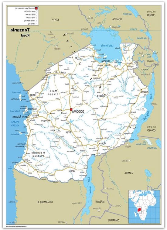 Tanzania Wegenkaart - Landkaart Tanzania - Aardrijkskunde Le ... - cover