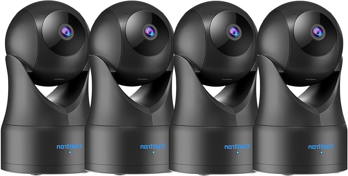 Beveiligingscamera Binnen - Thuiscamera Babyfoon - Huisbewaking Gezin - 360 Pan Tilt - 4 stuks - Zwart