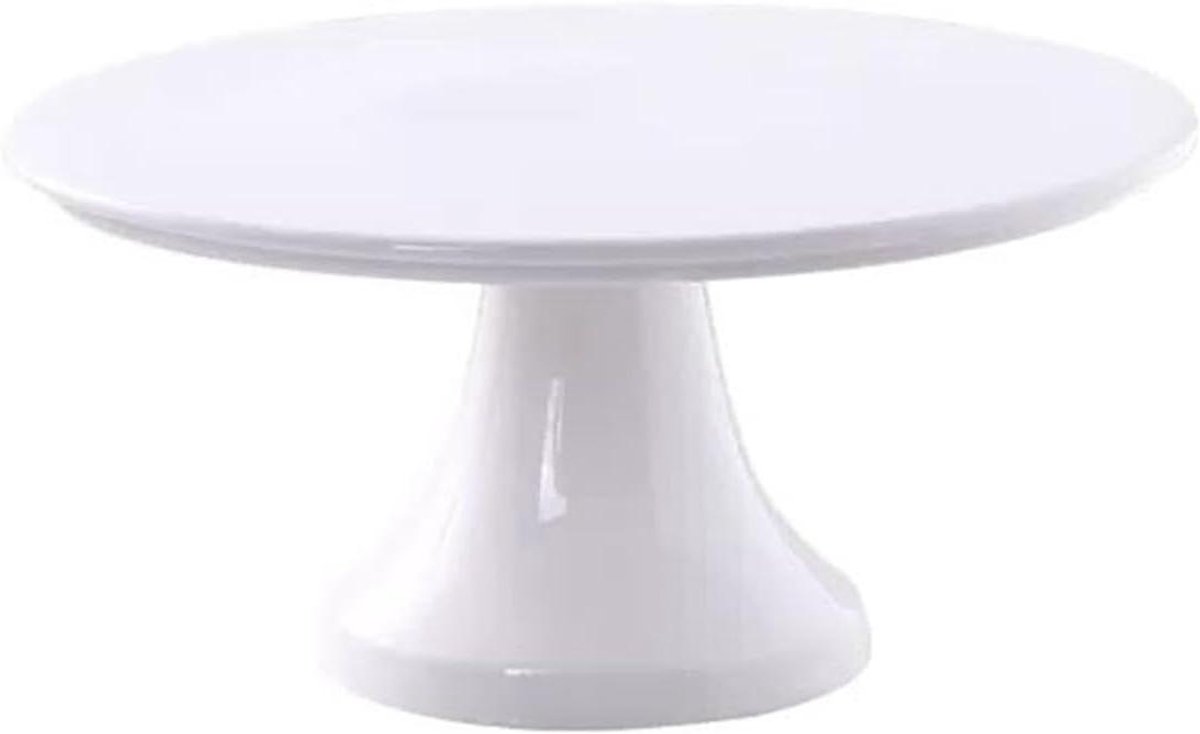 Cake Stand - Dessert Plate Gebak Schaal - Afternoon Tea - Keramisch Materiaal - 20 x 11 cm - Wit