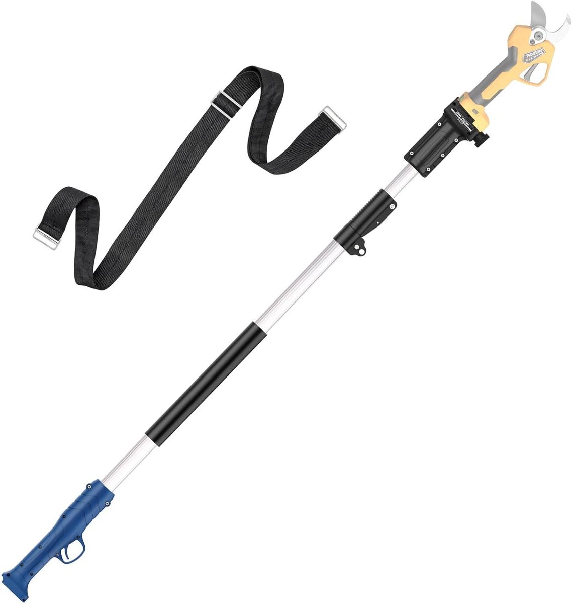 Telescopische steel - Verlengstuk snoeischaar - Hoge takken snoeien - Verstelbaar tot 1.9 meter - 130-190 cm - Zwart