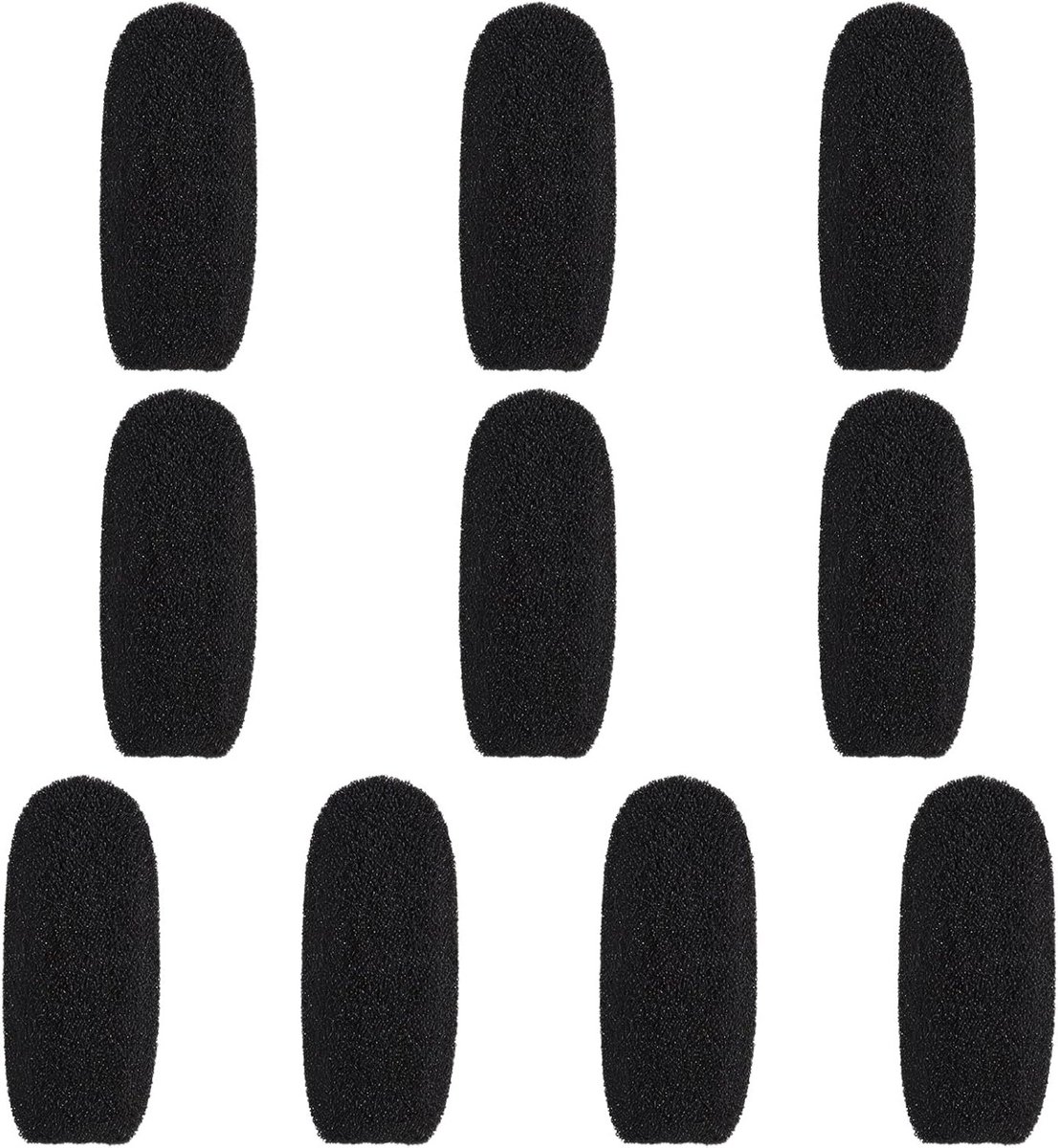 Set van 10 Foam Microfoonhoezen - Hoge Dichtheid Windscreens voor Headset Microfoons, Bescherming en Geluidsisolatie, Zwart