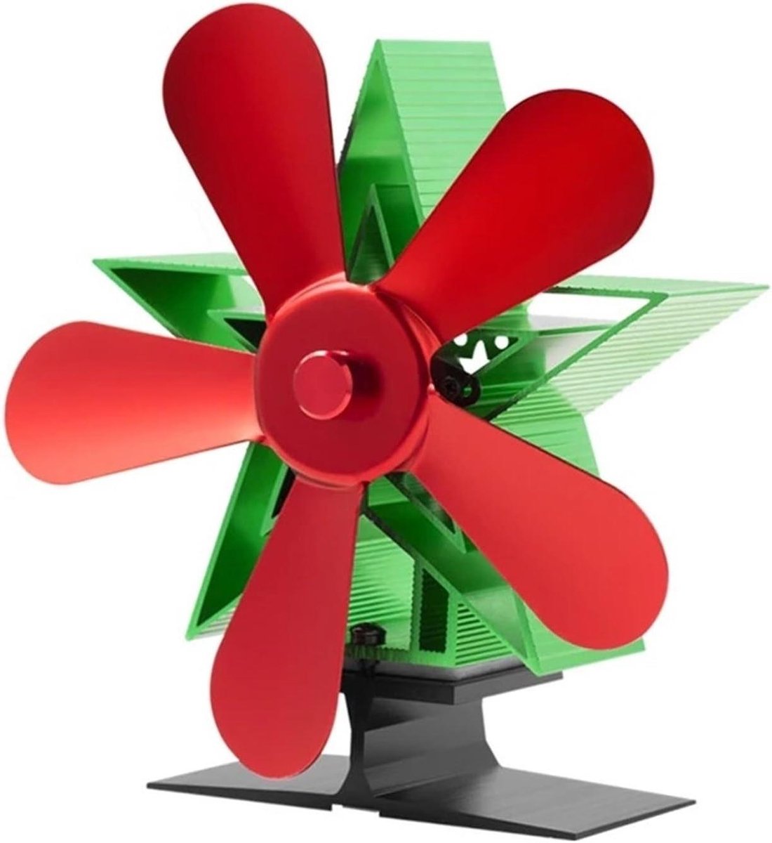 Haardkachel Ventilator - Warmte Ventilator - Warmte Verdeling - Warmte Aangedreven - 4/5 Bladen - Zwart
