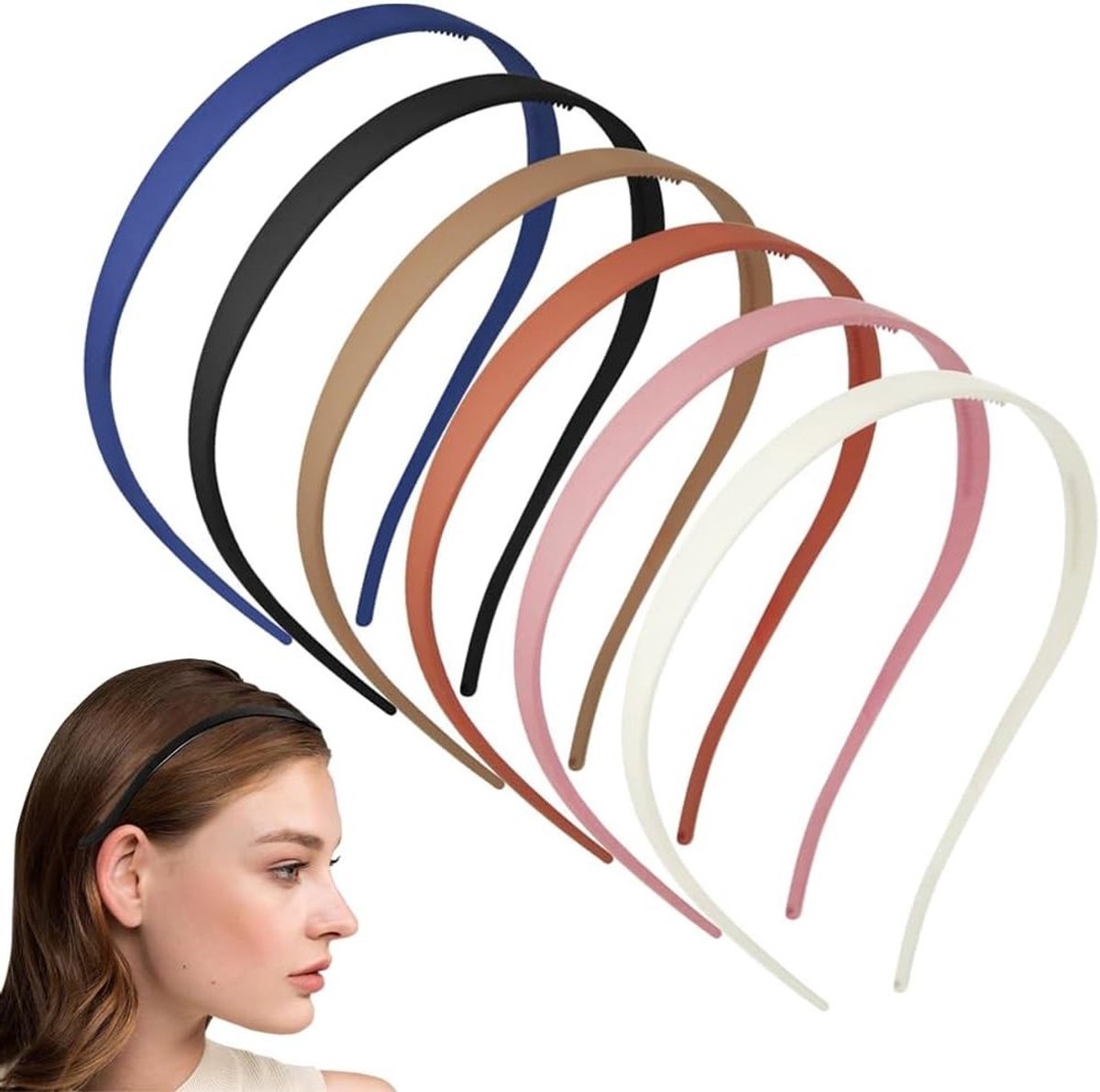 Set van 6 Hoofdbanden voor Brildragers, Geen Hoofdpijn Zonnebrillen, Dunne en Antislip Hoofdbanden, Ideaal voor Dagelijks Gebruik en Comfortabel Draagplezier