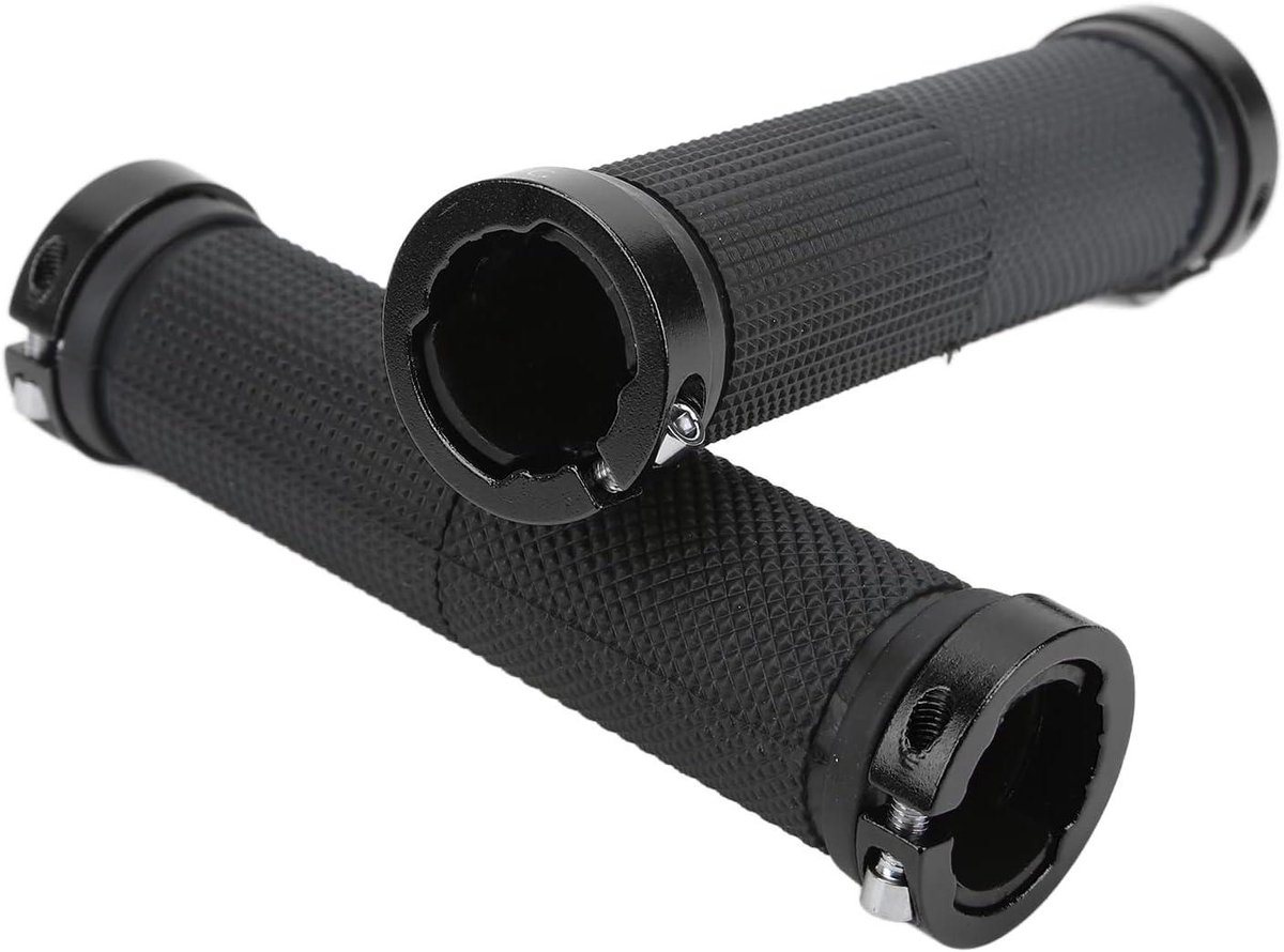 Fiets Handvatten - Stuurhoezen Set - Comfortabel Fietsen - Aluminium Lock Ring - 2 Stuks - Zwart