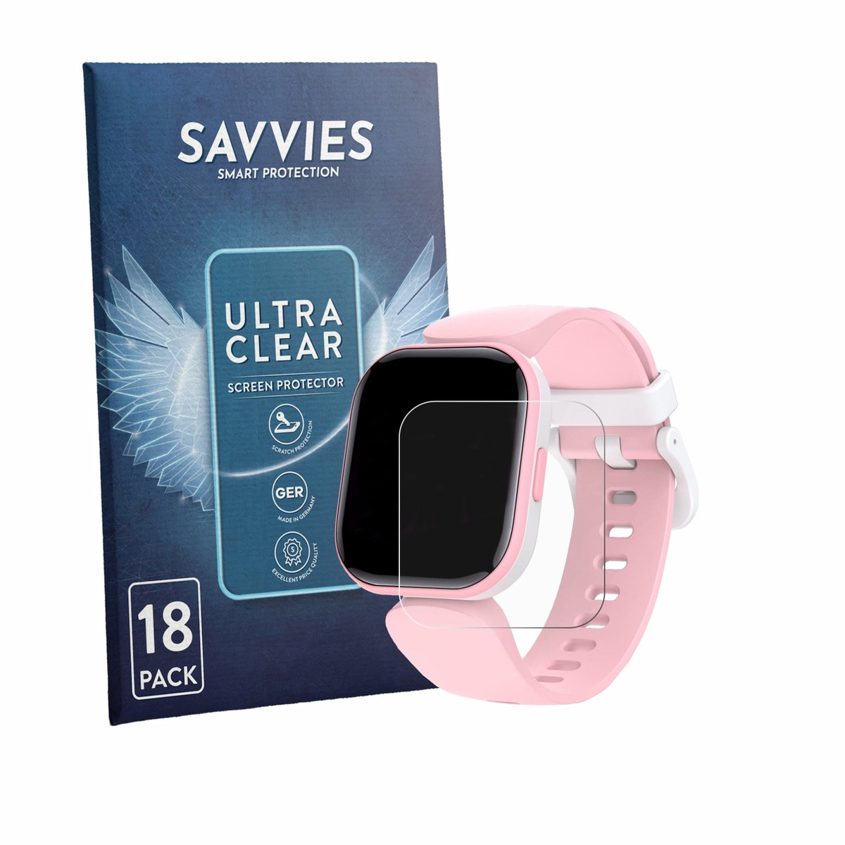 Savvies - Screenprotector voor Dwfit H39 1.4" - Folie Beschermfolie transparant 18 Stuks