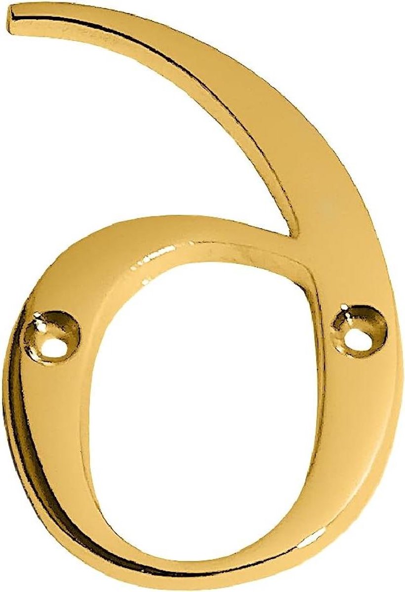 Huisnummer Messing - Adresbord Cijfer - Huis Aanduiding - Gegoten Massief Messing - 7.5 cm Hoog - Gepolijst Messing