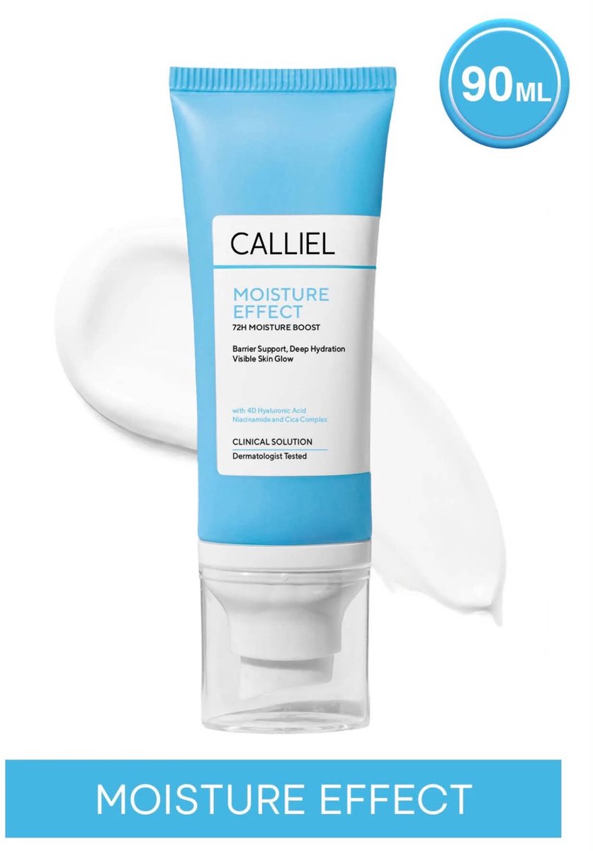 Calliel Moisture Effect Dagcrème SPF20 – 72H Hydratatie met 4D Hyaluronzuur, Niacinamide & Cica Complex – Gezichtscrème – 90 ml