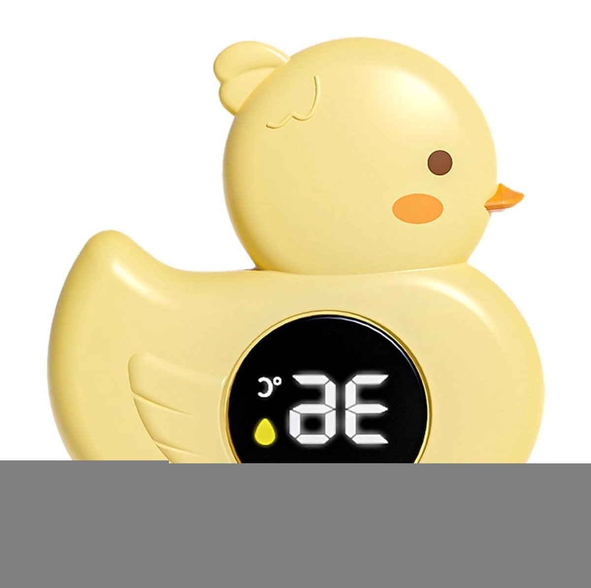 Baby Badthermometer - Waterthermometer Babybadje - Veilig Baden - Stille Lichtindicatie - 12 x 12 x 5 cm - Geel