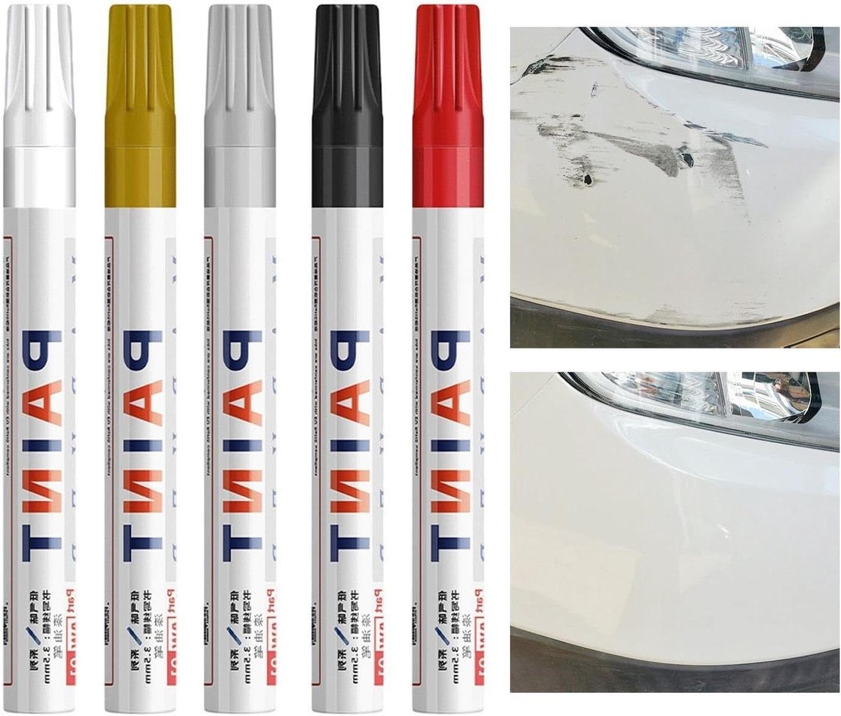 Steen Schilderpen - Grafsteen Marker - Reparatie en Decoratie - Waterproof Permanente Inkt - 5 Kleuren