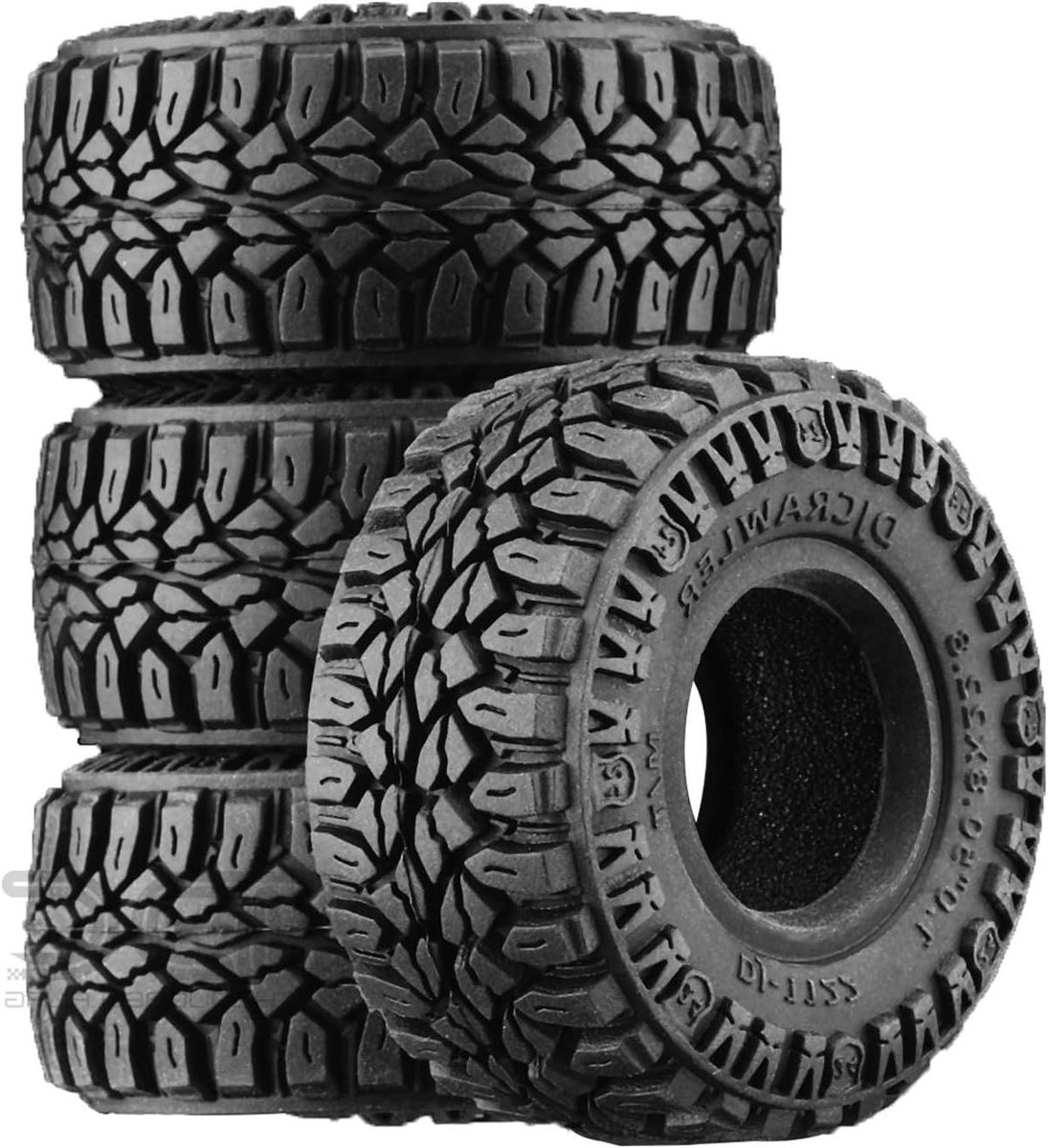 RC Crawler Banden - RC Banden Set - Off-road Rijden - Super Zachte Rubber - 50.8mm x 22.8mm - Zwart