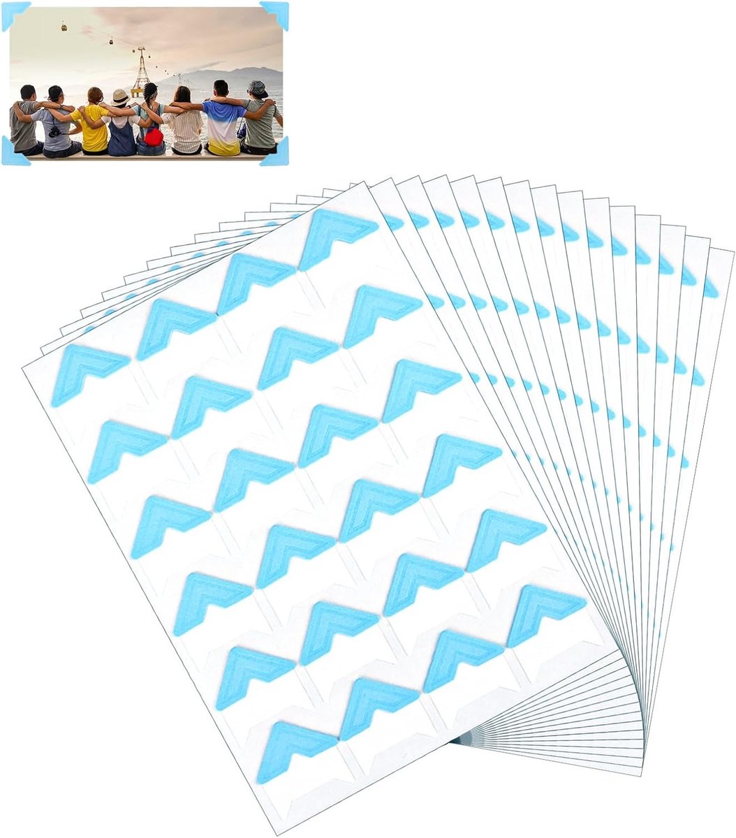 360 Stuks Zelfklevende Foto Hoekstickers voor Scrapbooking en Fotoalbums - Perfect voor Herinneringen en Reisdia's (Blauw)