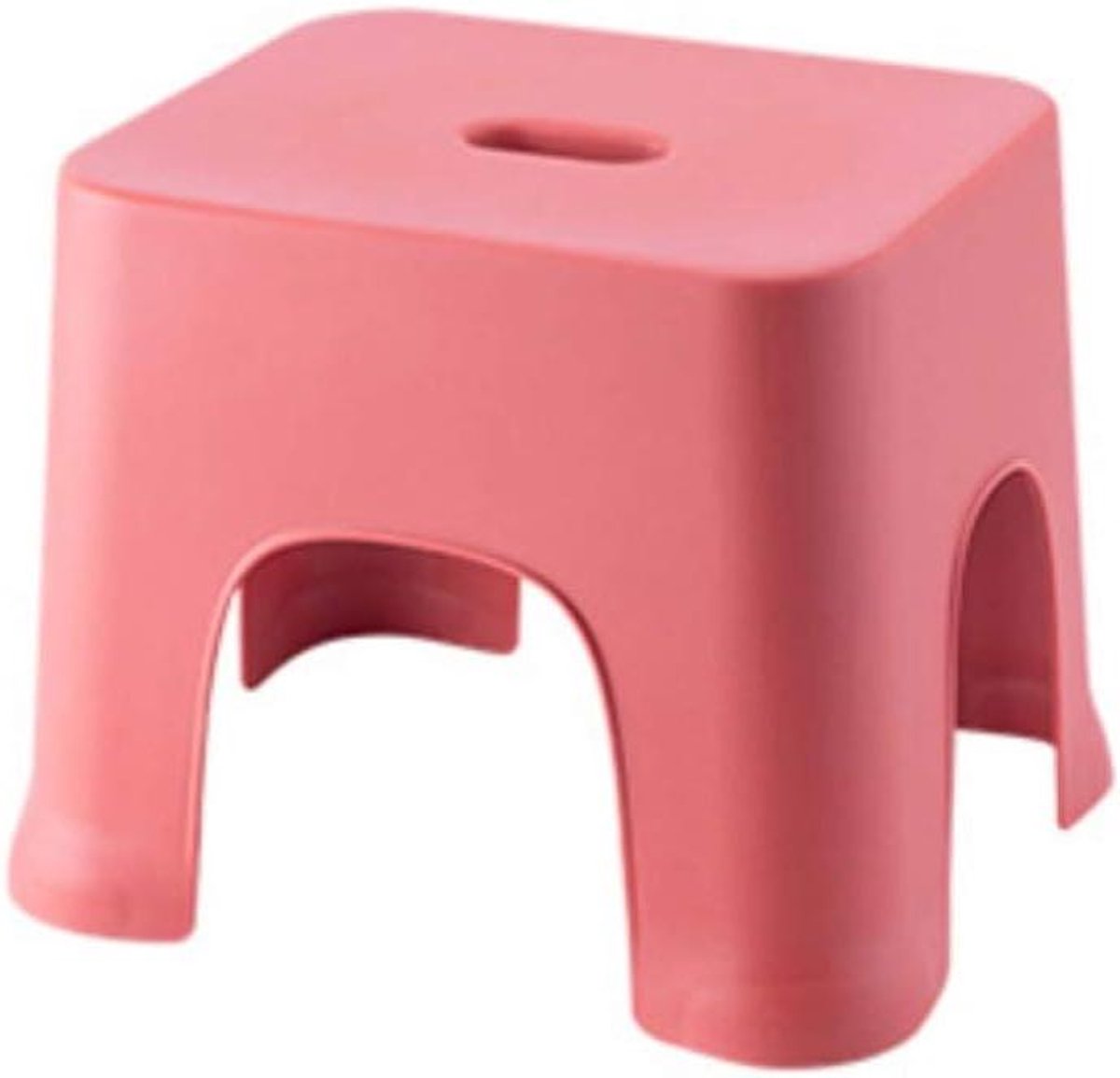 Badkamer Kruk - Douchekruk Toiletkruk - Veilig Staan - Antislip Bodem - 29.5x25.5x23.5cm - Rood