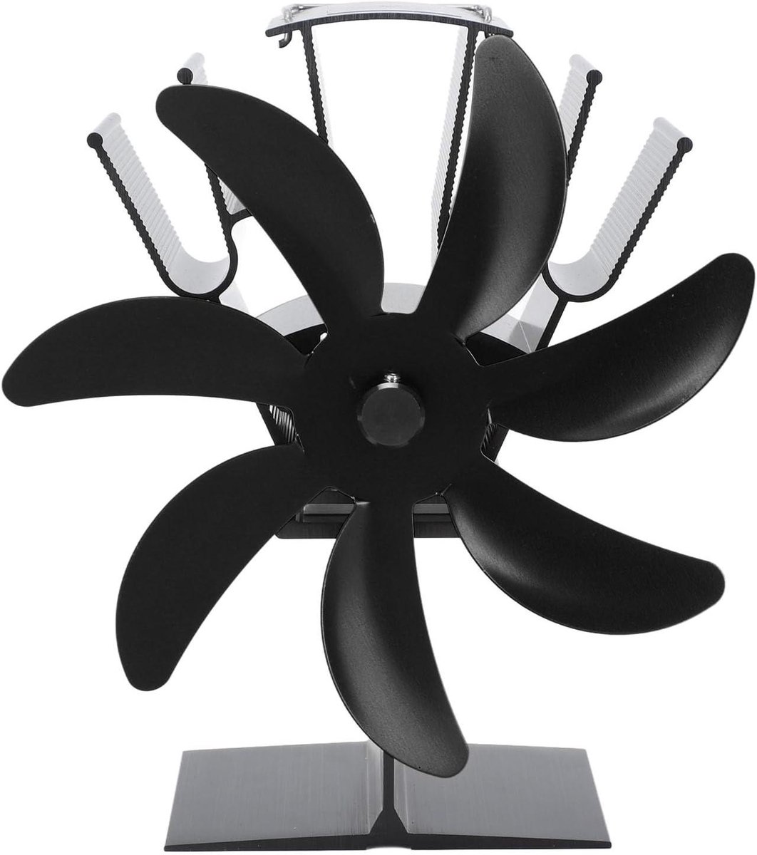 Haard Ventilator - Kachel Ventilator - Lucht Circuleren - Warmte Aangedreven - 22 x 19 x 14 cm - Zwart