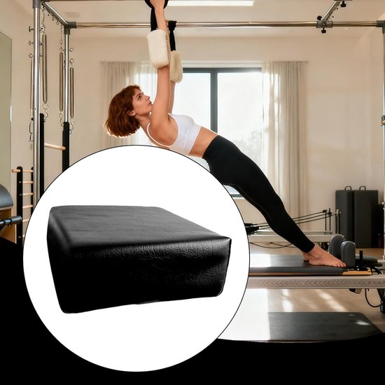 Yogakussen - Pilates oefenkussen - Meditatie en training - Antislip en stabiel - 25 x 165 x 7 cm - Zwart — afbeelding 3
