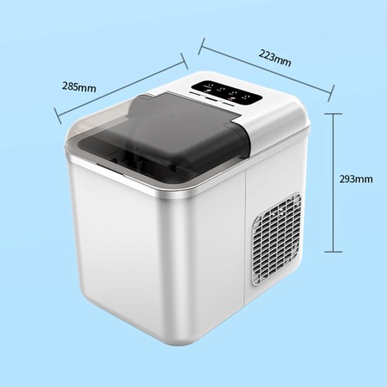 IJsmachine aanrecht - IJsmaker Portable - Snelle IJsvorming - Zelfreinigend - 12kg per 24 uur - Zilver — afbeelding 4