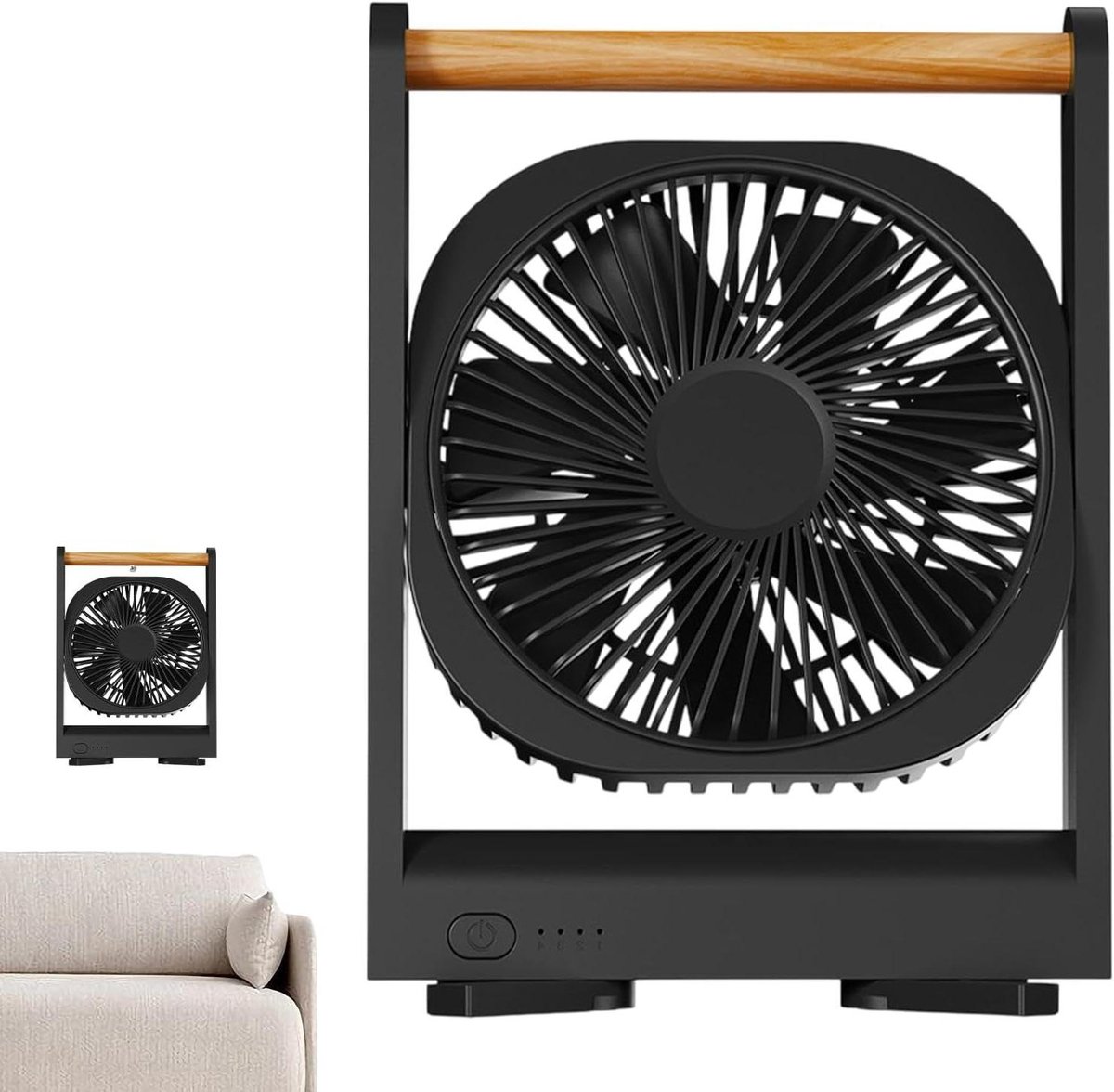Ventilator Slaapkamer - Tafelventilator Draagbaar - Persoonlijke Koeling - Stille Werking - 168x37x23cm - Zwart