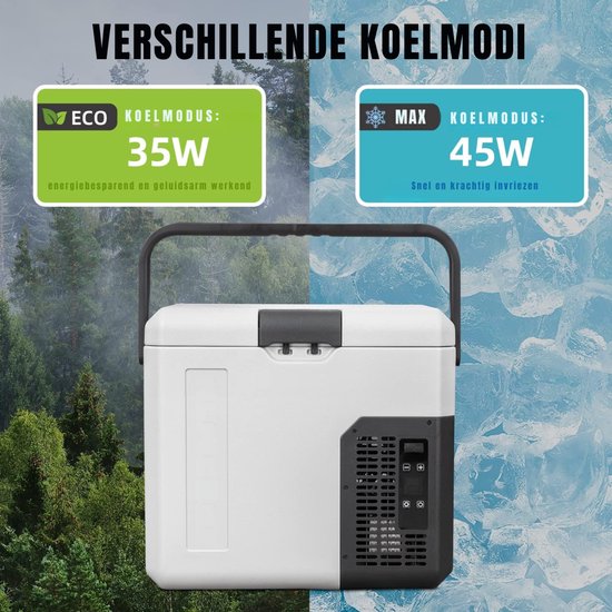 AHD® Koelbox Elektrisch - Compressor Koelbox - Camping Koelkast - Camping Koelkast Electrisch - Grijs - 48cm x 33cm x 42cm van Ahd — afbeelding 4