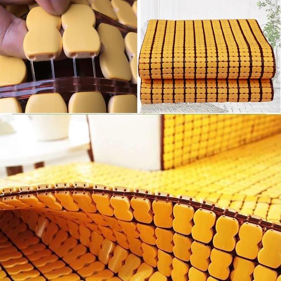 Bamboe Zomer Mat - Slaapmat Koelmat - Koel Slapen - Gecarboniseerd Bamboe - 70x150cm - Geel — afbeelding 2