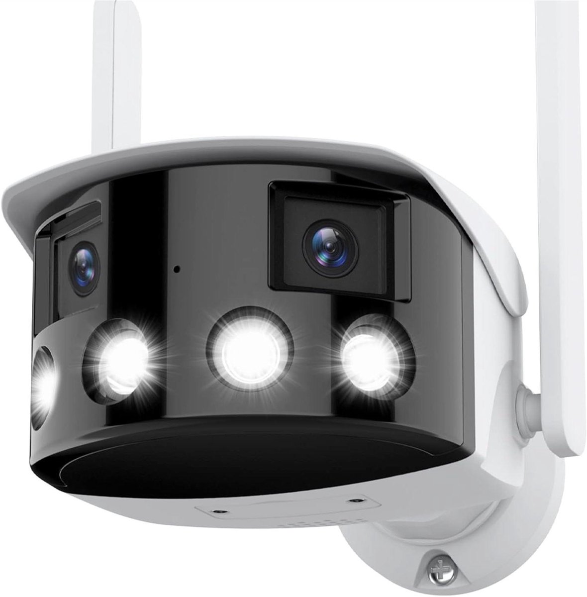 Beveiligingscamera Dubbele Lens - Outdoor Camera Panoramisch - Huisbeveiliging - 180 Graden Groothoek - 2K 4MP - Universeel