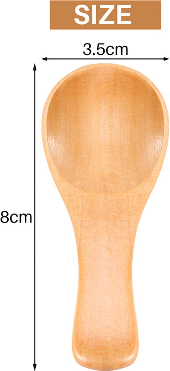 Kleine houten lepels voor koken, kruiden, koffie en suiker (set van 10).