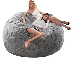 Bean Bag Cover - Zitzakhoes Fauteuil - Ontspannen Zitten - Zacht Pluche - 180x90cm - Paars