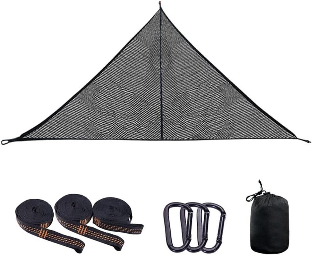 Driehoekige Mesh Hangmat - Kampeerhangmat Boomhangmat - Ontspannen Buiten - 3-Punts Bevestiging - 2.9 x 2.9 meter - Groen