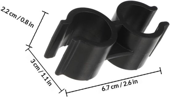 6-pack 25 mm Dubbele Kunststof Pijpklemmen - H-type Klemmen / Dubbele U-beugels - Voor het veilig ondersteunen van pijpen en het verbinden van pijpondersteuningsstaven — afbeelding 5