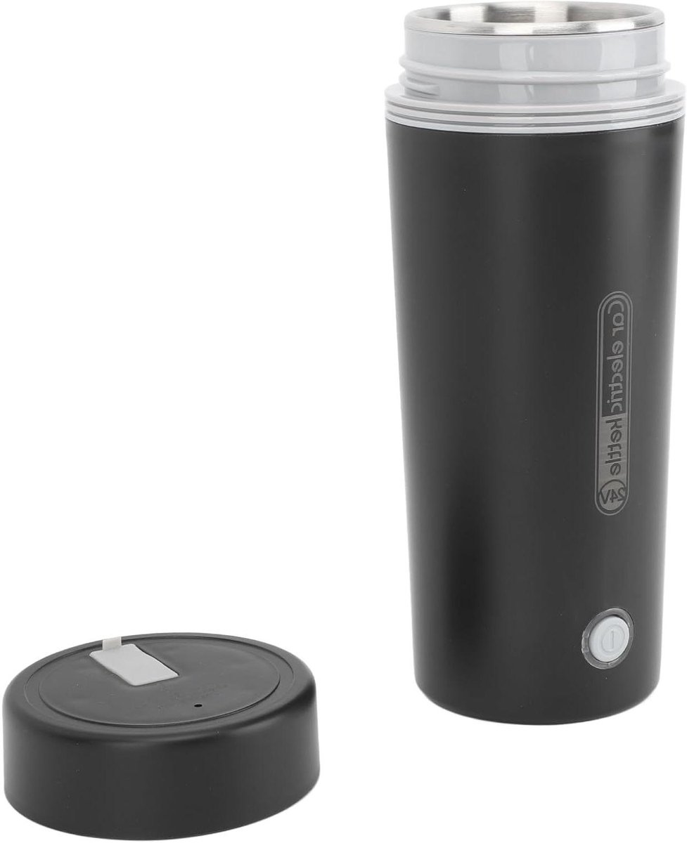 Elektrische Waterkoker - Reiskoker Waterbeker - Water Verwarmen Onderweg - Compact Draagbaar Ontwerp - 350 ml - Zwart