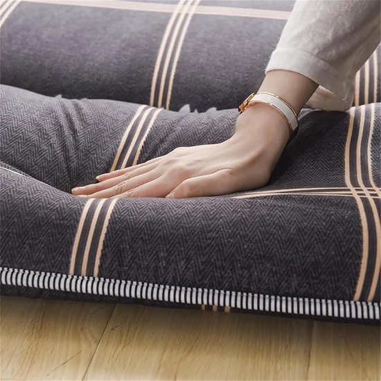 Japanse Vloermatras - Futon Matras Tatami - Comfortabel Slapen - Opvouwbaar Ademend - 4 cm dik - Grijs — afbeelding 4