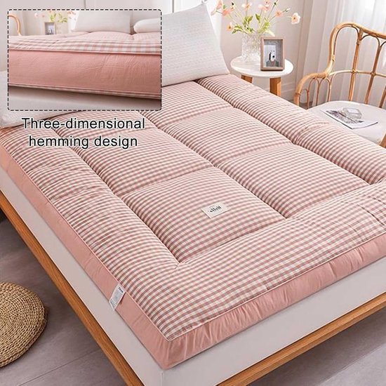 Japanse Futon Matras - Oprolbare Vloermat - Ruimtebesparend Slapen - Ademende Katoenen Stof - 200x220cm - Grijs — afbeelding 2