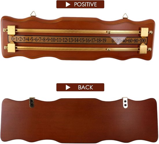 Biljart Scorebord - Snooker Marker - Wedstrijd Bijhouden - Grote Cijfers - 43 x 13 x 3 cm - Houtkleur — afbeelding 5