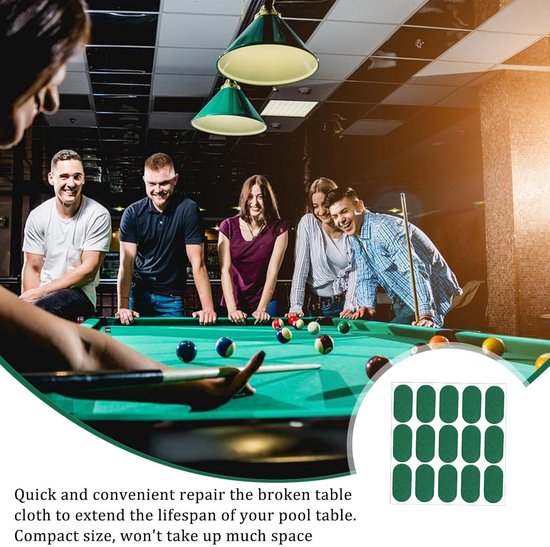 Biljart Patch Stickers - Pool Tafel Reparatie - Biljart Onderhoud - Zelfklevend en Transparant - Diverse Maten - Meerkleurig — afbeelding 4
