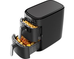 AIMASON ADS5353A Vertical Dual Zone Airfryer - 10L XXL Digitale Heteluchtfriteuse met 2 onafhankelijke manden - 2700W Snelle verwarming - 6 programma's - 30-230°C - Ruimtebesparend ontwerp - Receptenbook