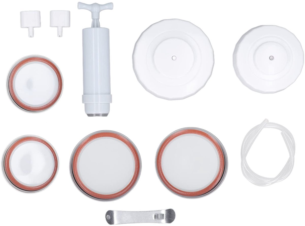 Dailygoody - Mason Jar Sealer - Vacuum Sealing Kit - Eenvoudig schoon te maken - BPA-vrij - Duurzaam materiaal - Geschikt voor thuisgebruik - Sta