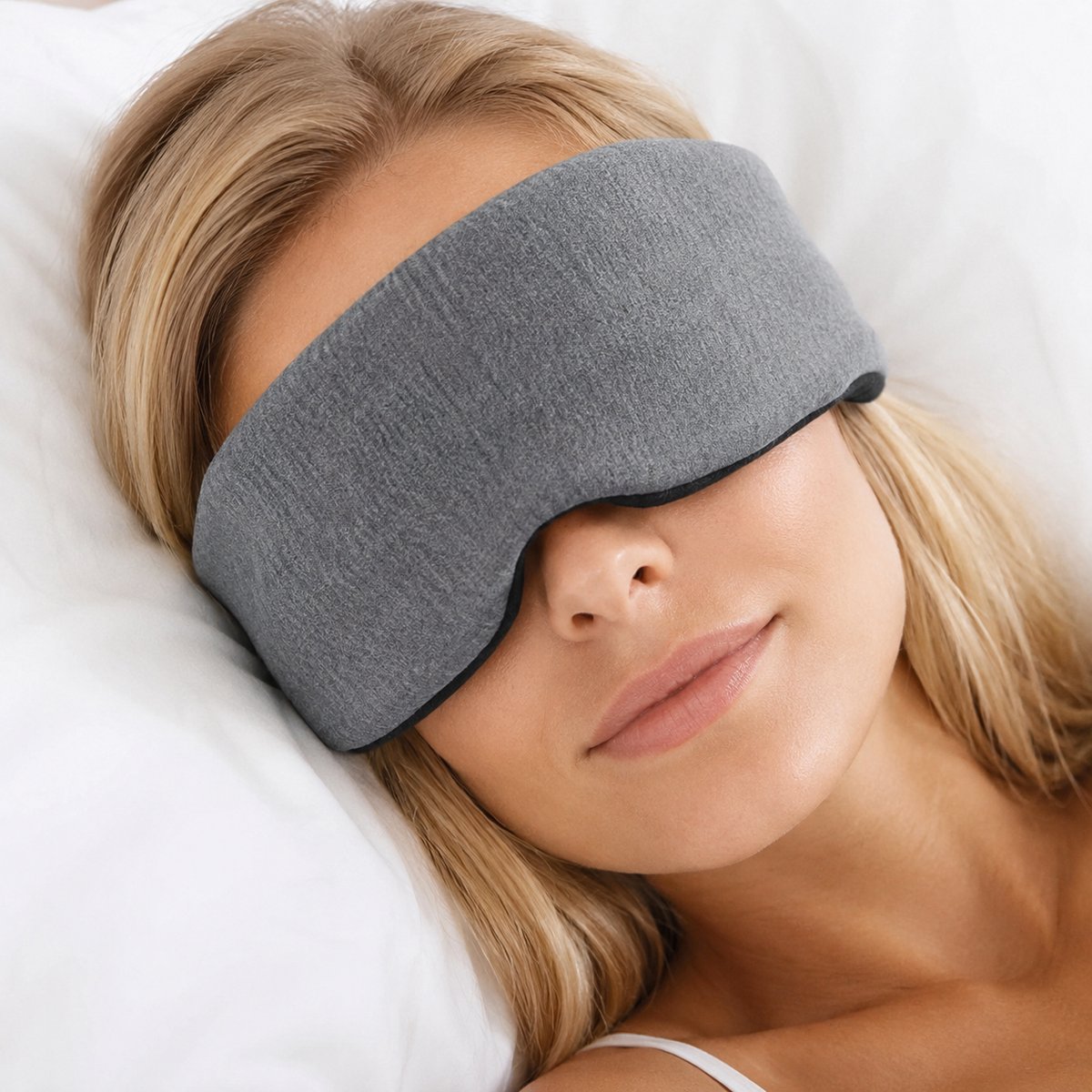 Slaapmasker Vrouwen Mannen Verduisterend | Katoen Verstelbaar Oogmasker | All Smiles Slaapbril Nachtmasker