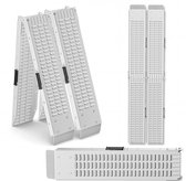 2 Stuks Oprijplaten – Opvouwbaar Verzinkt staal tot 400kg – Laadbaan Motorfietshelling – Antislip – Zilver – 180cm